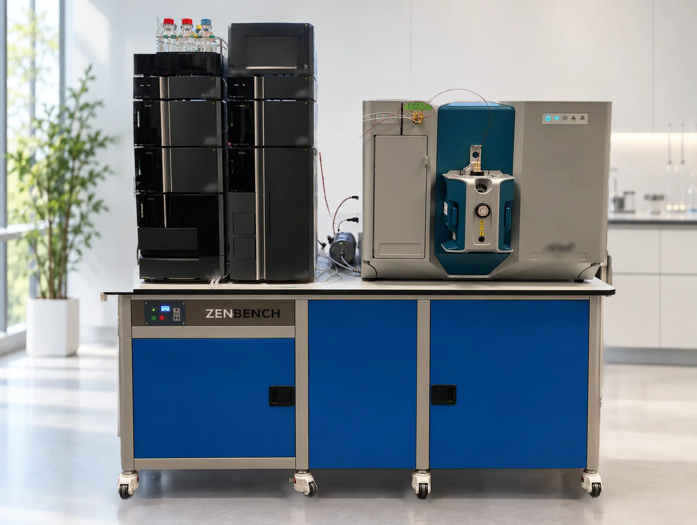 ZenBench technical bench with an HPLC and a mass spectrometer