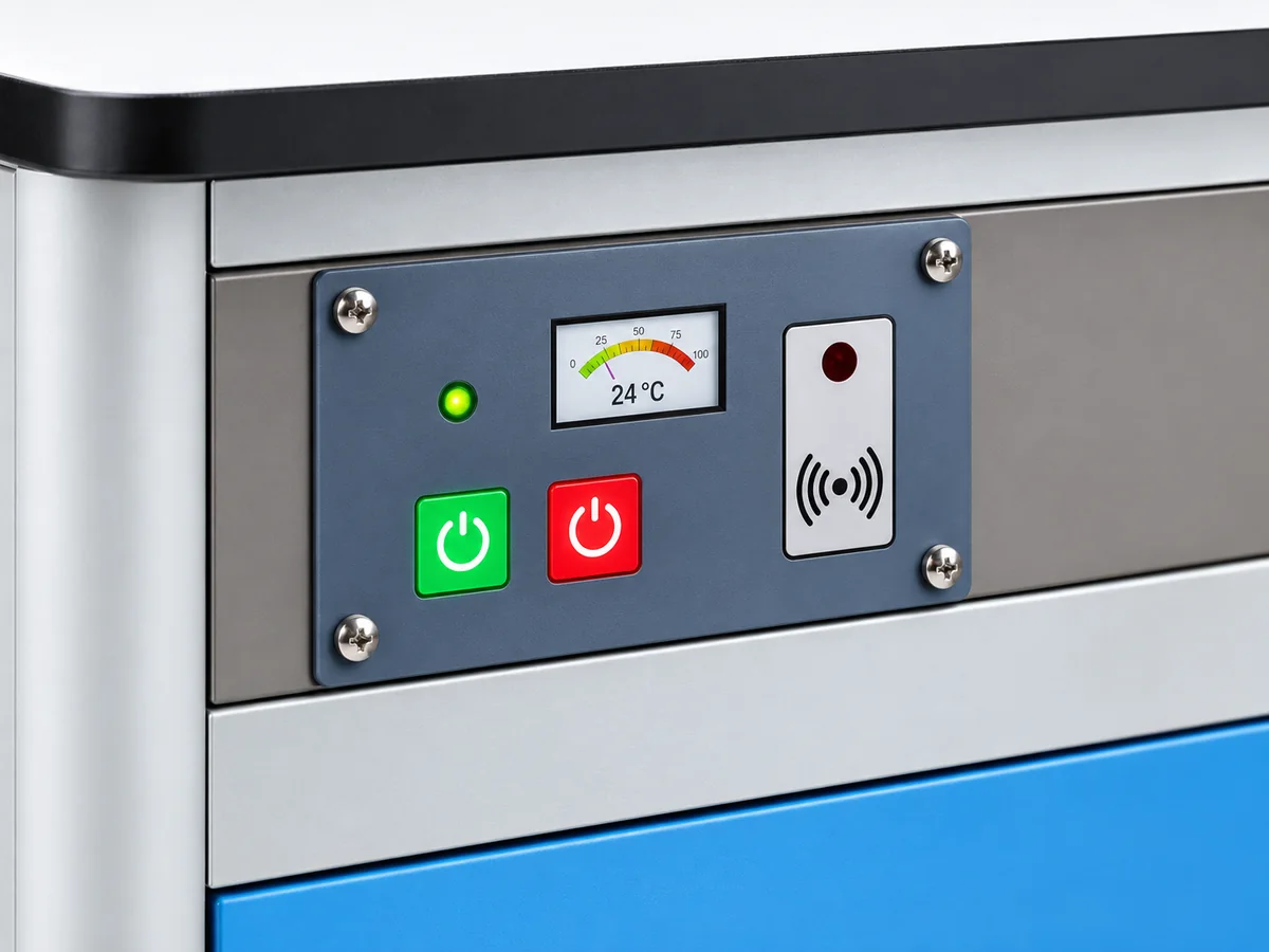 Temperature monitoring and ventilation control panel